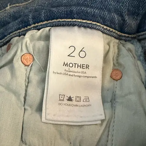NWT Mother Denim High Waisted Rider Skimp Jeans in Tripping Twice Size 26 Blue