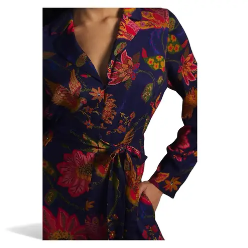 Farm Rio  x Anthropologie Long Sleeve Floral Jumpsuit Medium NWT Pockets Belted