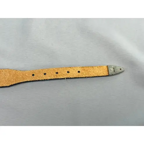 Vintage Womens Justin Leather Western Concho Belt Black Size 28 Boho Festival