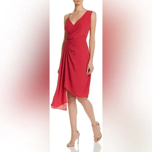 Keepsake Dreamlovers Asymmetric Draped Midi Dress in Magenta Size M NWT Purple Size M