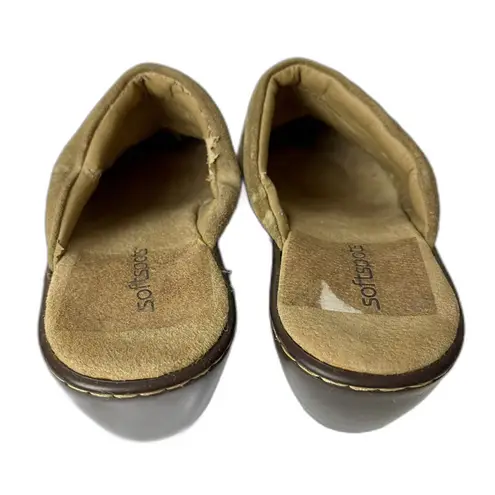 Softspots Womens Lara Clog Mule Suede Leather Flower Cushioned Footbed Wood 7.5 Red