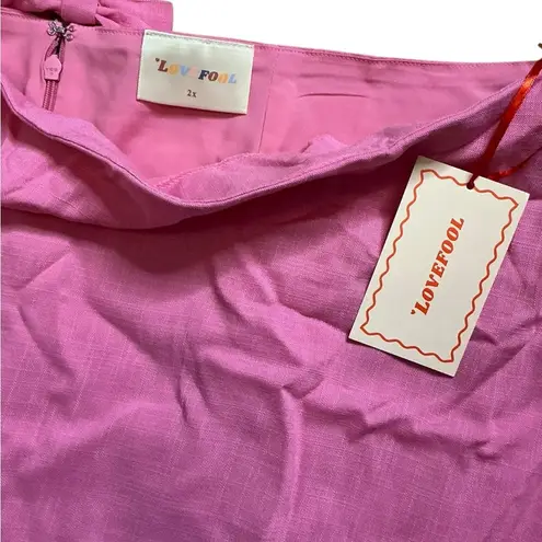 Pink Midi Pencil Skirt with Slit for Night Out Size 2X