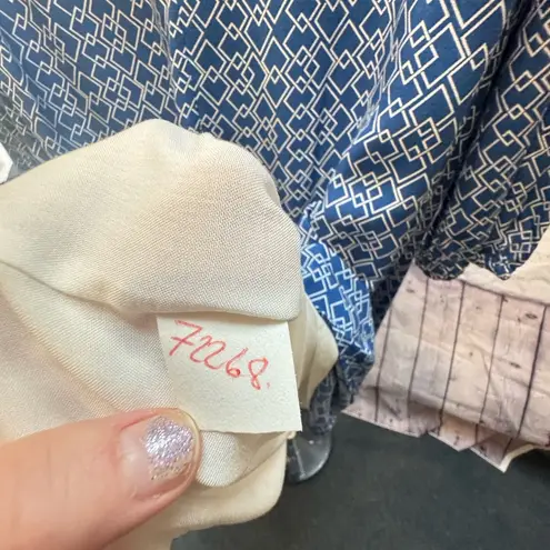 Pleione Anthropologie  Tunic Dress Geometric blue and white medium-large NWT