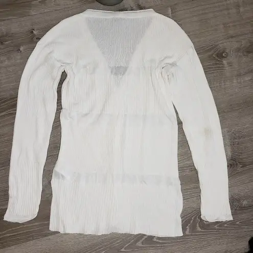 Escada white button up cartigan sweater size small