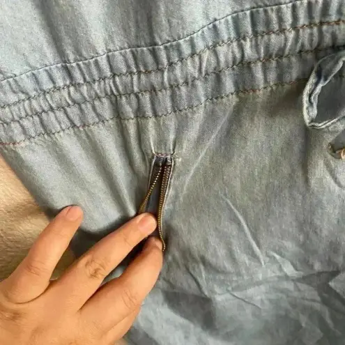 💥Vintage Vibe Denim Jumper Zip Up Dress L Blue Size L