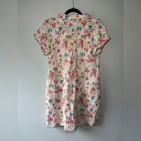 Faherty Hana Floral Print 100% Cotton Collared Shirt Tunic Dress Sz XSmall - Image 9