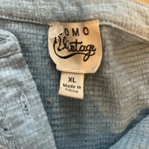 Como vintage Blue Babydoll Top