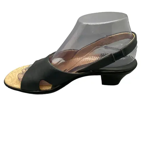 Sofft Slide Sandal Kitten Heels Women’s Size 8M Navy Leather Open Toe Slingback Blue