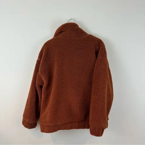 Princess Polly  Cozy Brown Sherpa Jacket Oversized Size Small/Medium