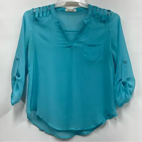 Wishful park  sheer Vneck Blouse women’s medium