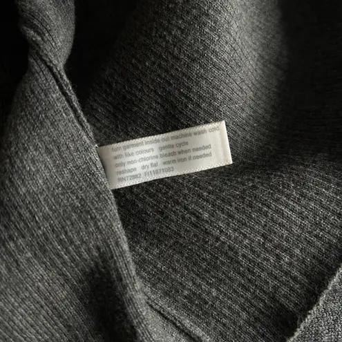 Fashion Bug Women's XL Charcoal Gray Sweater Button Up 3/4 Sleeve Ruffle front