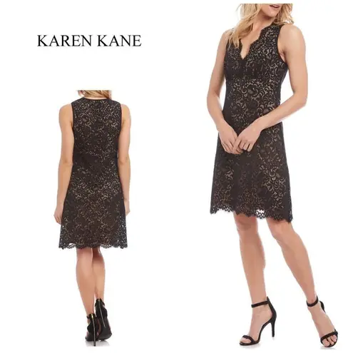 Karen Kane stretch Guipure lace dress. New