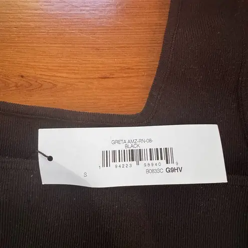 The Drop Women's Greta Fitted Square Neck Halter Sweater Bralette, black S NWT