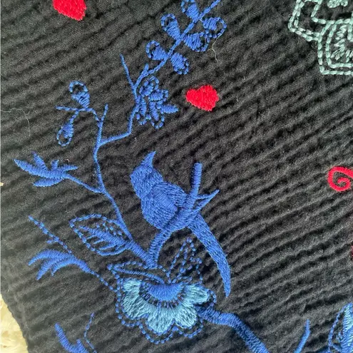 Johnny Was Like New Nahmad dress black embroidered gauze tunic dress