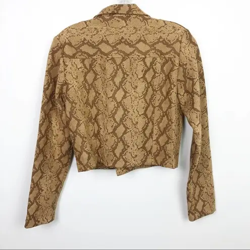Lucy Paris Snakeskin Moto Jacket Brown Tan Size Small