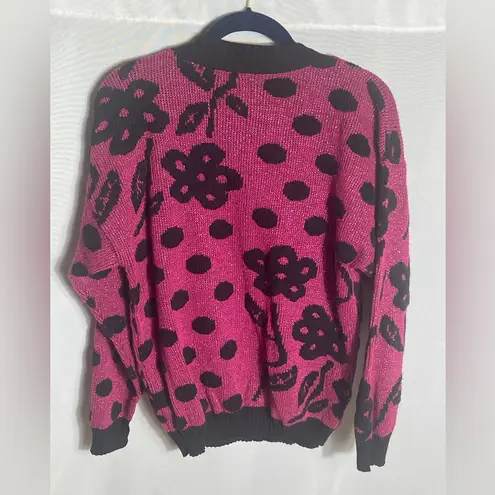 Vintage Wool Blend Nordic Sweater Size 6 S/M Fair Isle Knit Cozy Winter Jumper Pink