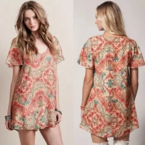 Show Me Your Mumu  Kylie‎ Mini Dress in Santiago Sandstone Size Small