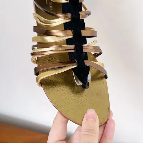 Jimmy Choo • Chaya gladiator sandals gold black bronze metallic strappy cage