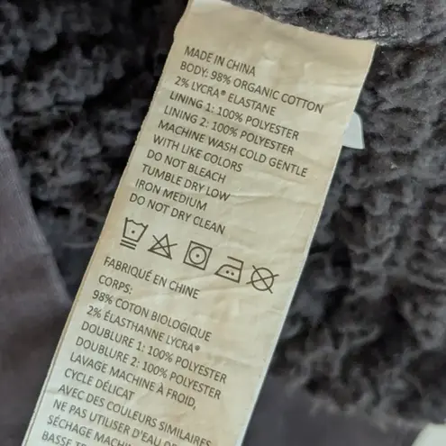 prAna Trip Jacket Sherpa Lined Organic Cotton Utility Coat Dark Gray Womens XS