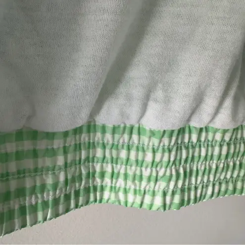 Lavon Vintage 80s Gingham Full Zip Jacket Shoulder Pads windbreaker pockets L