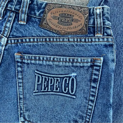 Pepe Jeans Vintage 80s Pepe Co 3D Logo Pocket Button Fly Taper Leg Jeans