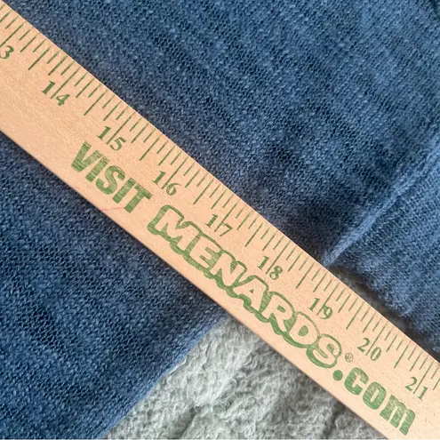 Lou & grey  Blue Wool Blend Sweater Size SM Tunic Style slit Sides Boat Neck L/S