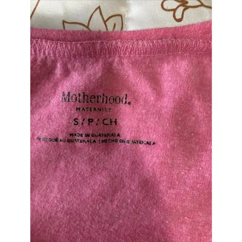 Motherhood Maternity Pink Hey Girl Ruched Tee Size Small (A5)