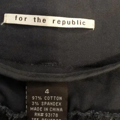 FOR THE REPUBLIC Pull On Pants Women size 4 Blue Wide Leg Boho