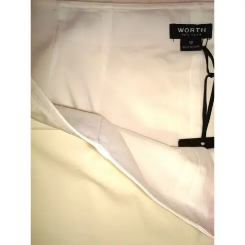 Womens Worth New York NWT $498 12 Pant Wool Lined Work Off White Office Tall 34"