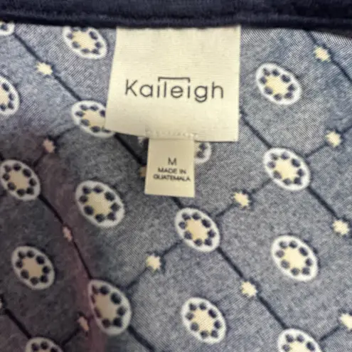 Kaileigh Azaria Navy Faux Wrap Geometric Print Dress