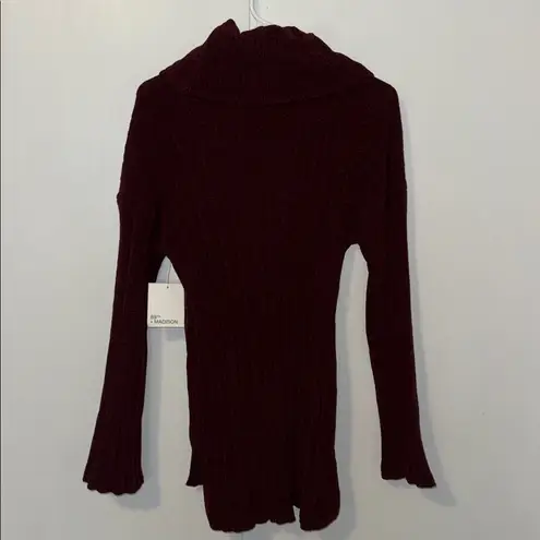 89th & Madison Ribbed Chenille Turtleneck Sweater Plum Women’s Large L Purple