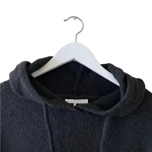 StitchDrop Fuzzy Black Grey Cozy Oversized Hooded Sweater Dress Sleeves Sz XL Black