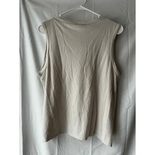 James Perse V Neck Cotton Tank in Salt Size 3