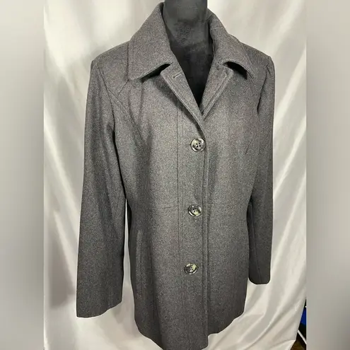 London Fog Wool Pea Coat Charcoal Gray Classiccore Dark Academia Corpcore Sz XL