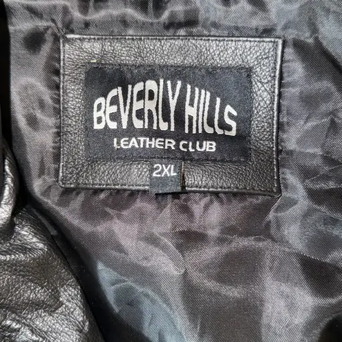 Beverly Hills Leather Club Black Genuine Leather Jacket Men’s 2XL Zip Front Size undefined