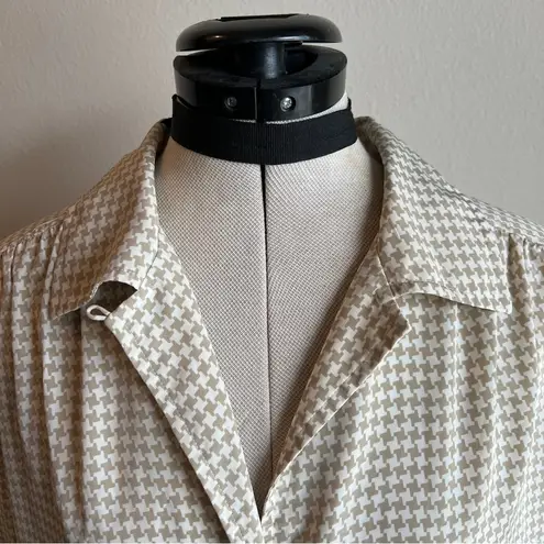 Vintage Gingham Bow Blouse White Size L