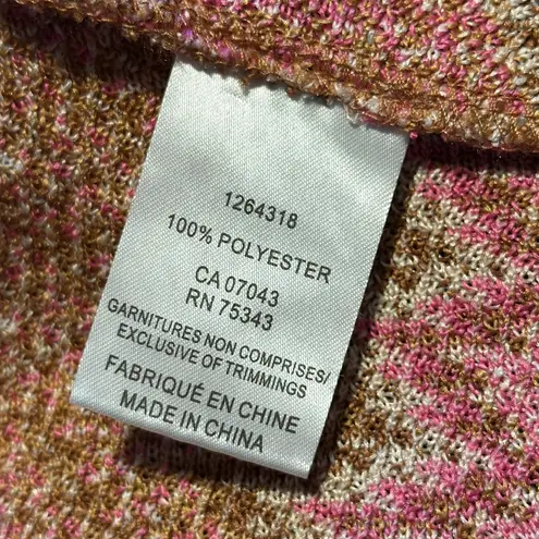 House of Harlow 1960 pink brown chevron open front crop cardigan small