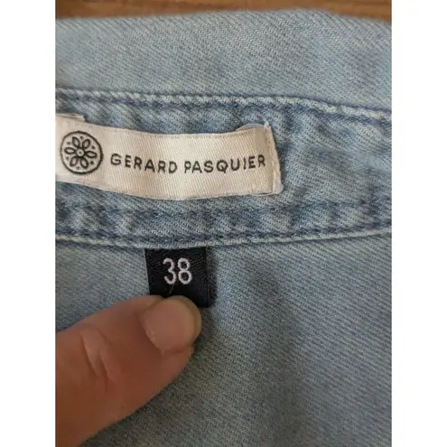 Gerard Pasquier Denim Shirt Dress Tunic EU 38 US S Cottagecore Boho Blue