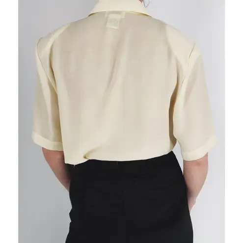 Vintage Rivista Pastel Yellow Button Down Blouse Size 8