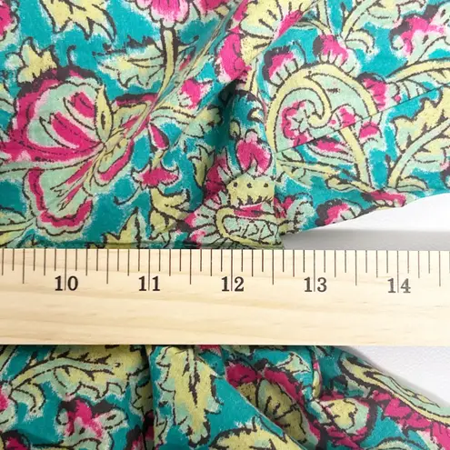 Sundance Womens Bangla Road Beachy Cotton Voile Paisley Print Wide Leg Pants M Green Size M