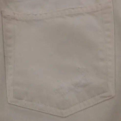 Jean Atelier Women’s Size 28 High Rise Flip Waist Distressed Denim Jeans White