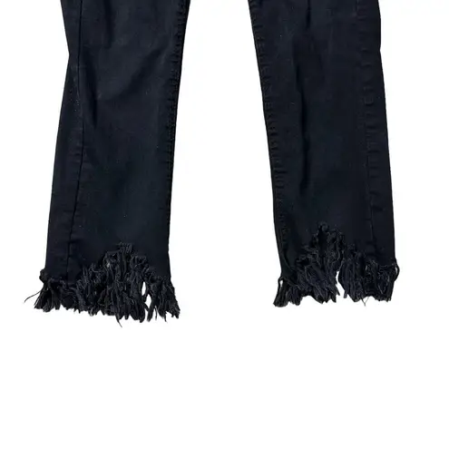 Calzedonia Black Jean Jeggings Skinny Fringe Ankle Jeans Medium