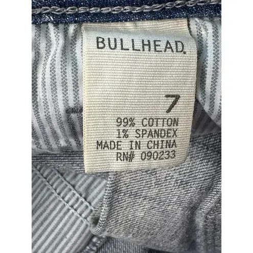 Bullhead Acid Wash Denim Cuffed Jean Shorts Junior Size 7