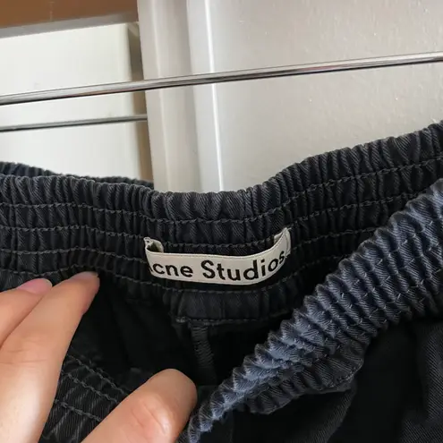 Acne Studios Merit Washed Out Black Chino Pull-On Shorts