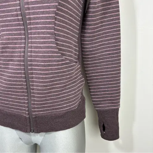 Lululemon  Scuba Hoodie Classic Cotton Fleece Size 6 Stripe Heathered Antique