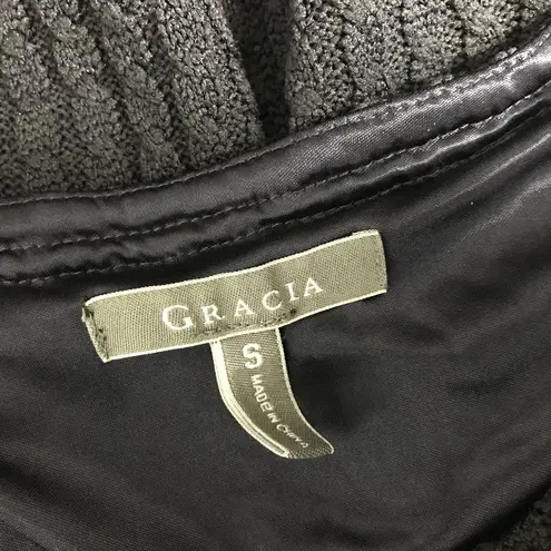 Gracia Womens Fit & Flare Skater Dress Size S Blue Knit Minimalist Preppy Office