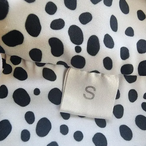 White & Black Polka Dot High Waist Bikini Bottoms (S)