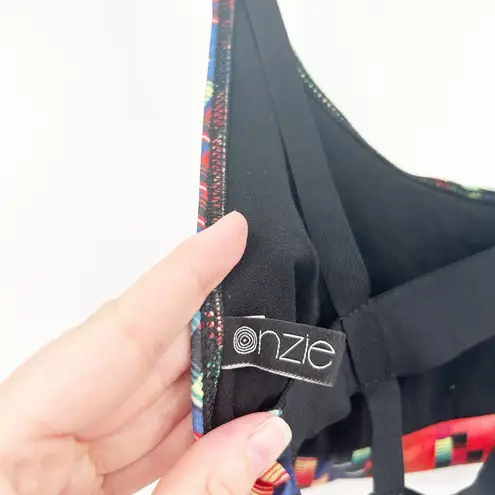 Onzie Womens Boho Printed Wide Elastic Hot Yoga Athletic Sports Bra Size M/L