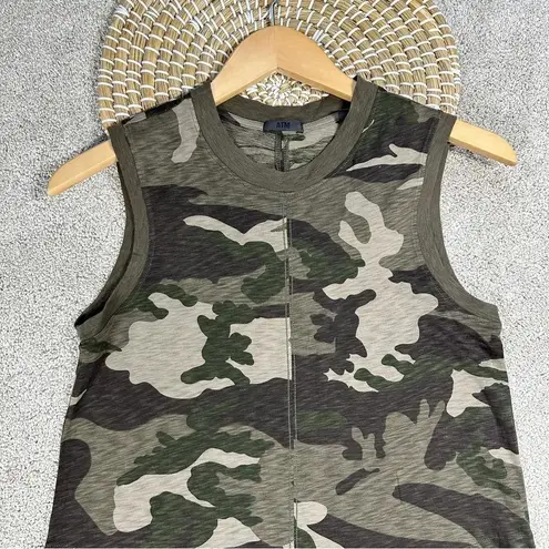 ATM Anthony Thomas Melillo Slub Jersey Tank Dress Camo Pima Cotton Size XSP Green