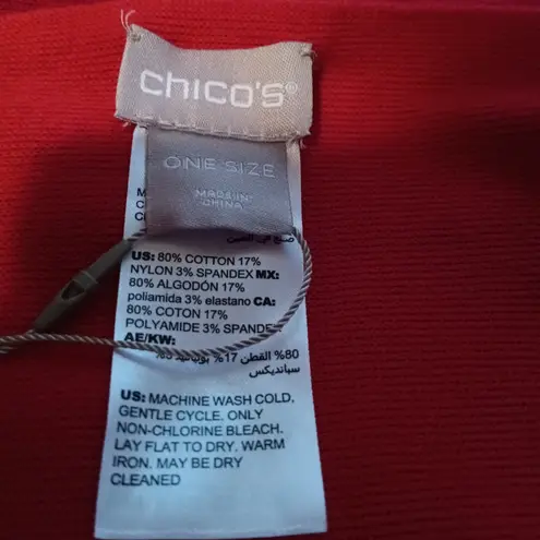 Chicos Reversible Travel Wrap-One Size-4 Way Wear-Lightweight-Red-Burgundy-NEW